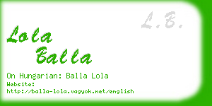 lola balla business card
